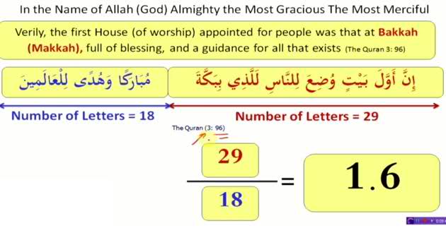 golden ratio in quran