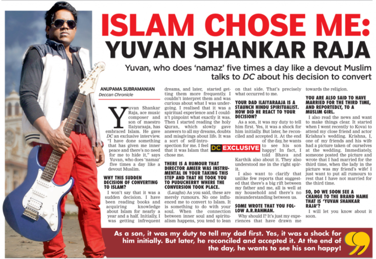 Yuvan Shankar Raja converts to Islam
