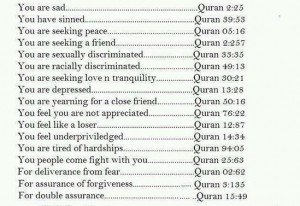 are you sad? caring verses from quran for 17 personal problems