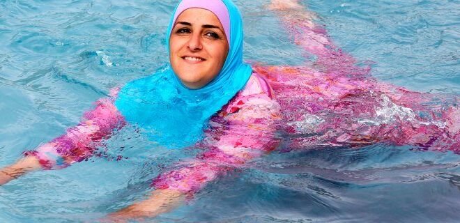 Burqini-The swimming hijab for Modest Swimmers.