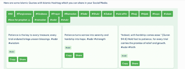islamic status with hashtag