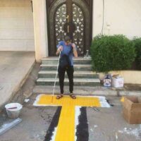 A Special footpath for a blind man to guide him to Mosque.