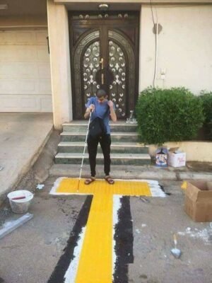 special footpath for blind man