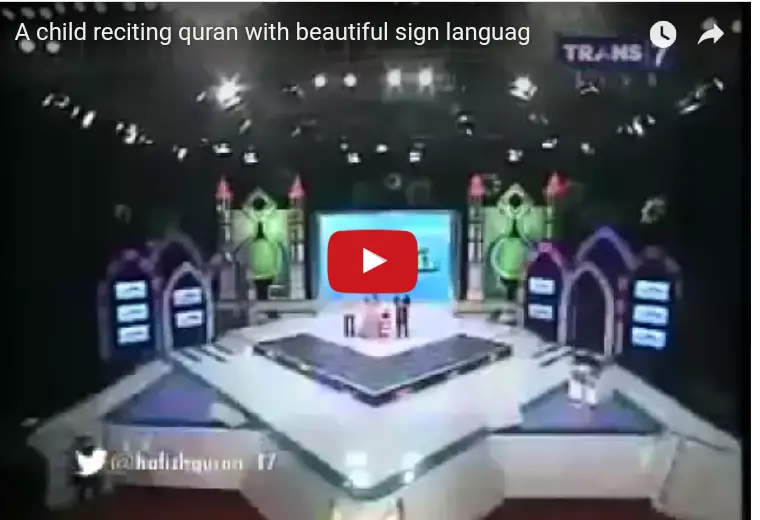 a superb recitation of quran with sign language by a 5 year old hafidhe quran