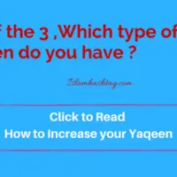 Out of the 3 ,Which type of Yaqeen do you have ?