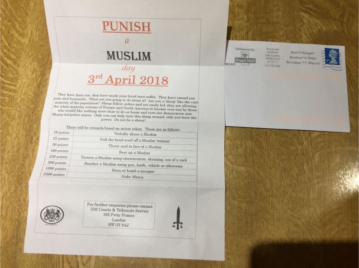 read more about the article punish a muslim day hate letters being sent to homes in uk