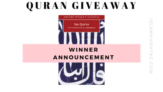 Quran Giveaway Shawwal-Winner Announcement