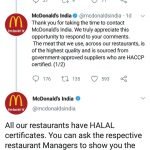 My say about boycottMcdonalds that is trending in India because they serve Halal food