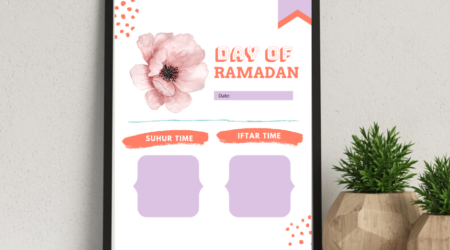 Printable Ramdan Time Tracker/ Suhoor Time/ Iftar Time/ Ramadan Timetable/ Ramadan Decor/ Ramadan Gift