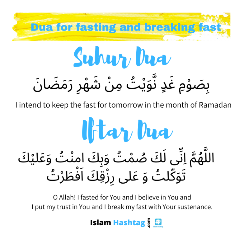 Dua for fasting,Dua for Suhoor & Dua for closing fast (Iftar)