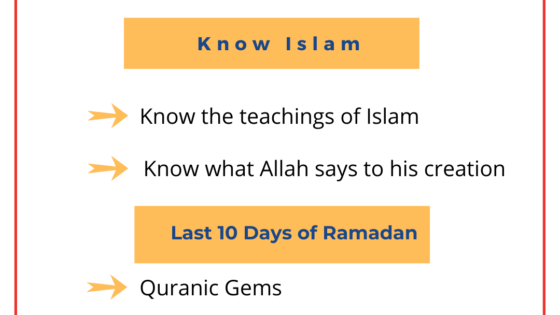 Ramadan Series – Knowing Islam,reflection through Quran
