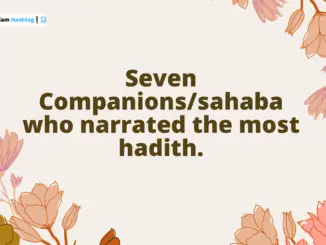 Seven Companions/sahaba who narrated the most hadith.