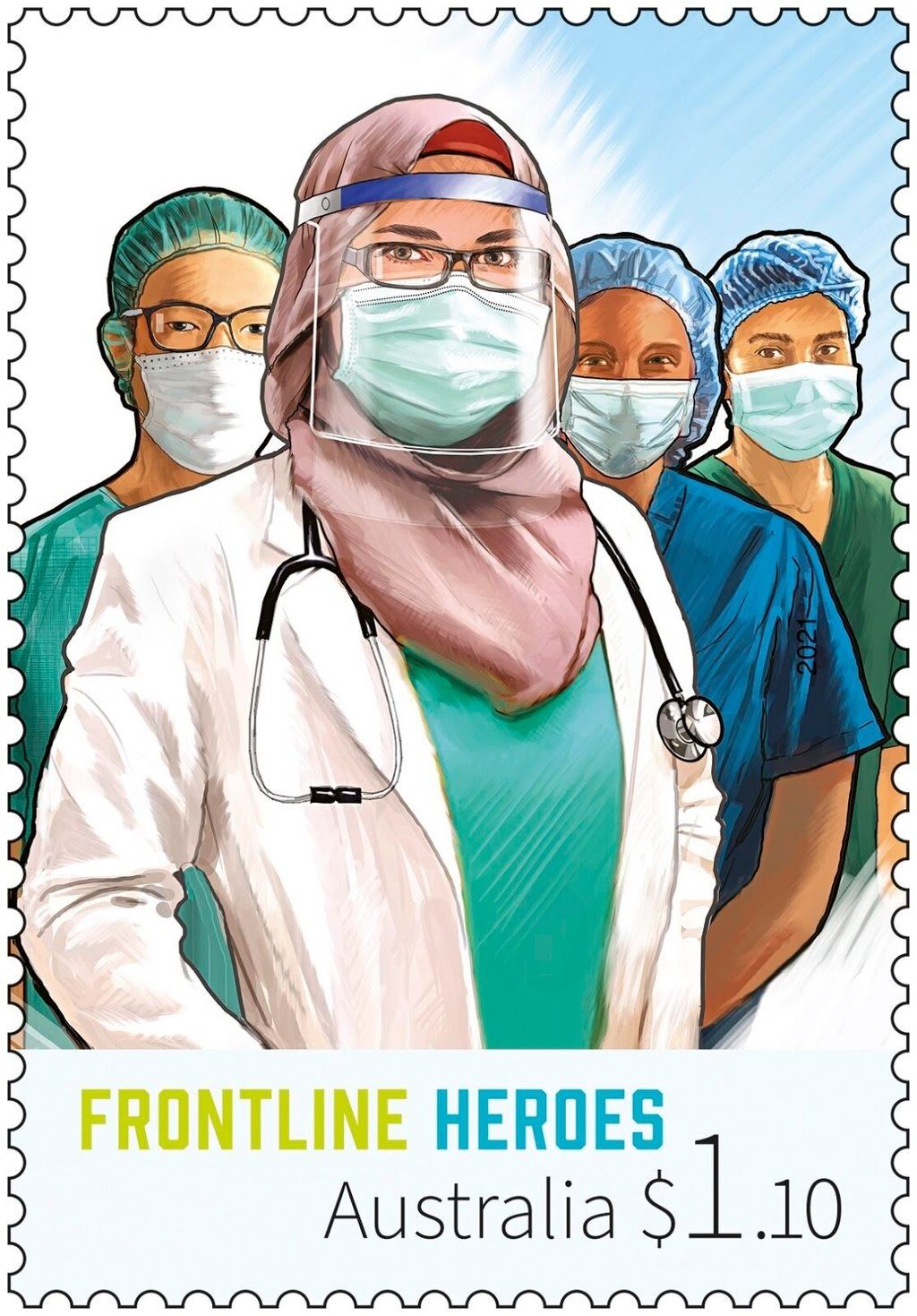 you are currently viewing while france is banning hijab, australia issues a stamp honoring hijabi front line heroes.