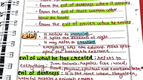 Quran Notes Surah Falaq and Surah Nas