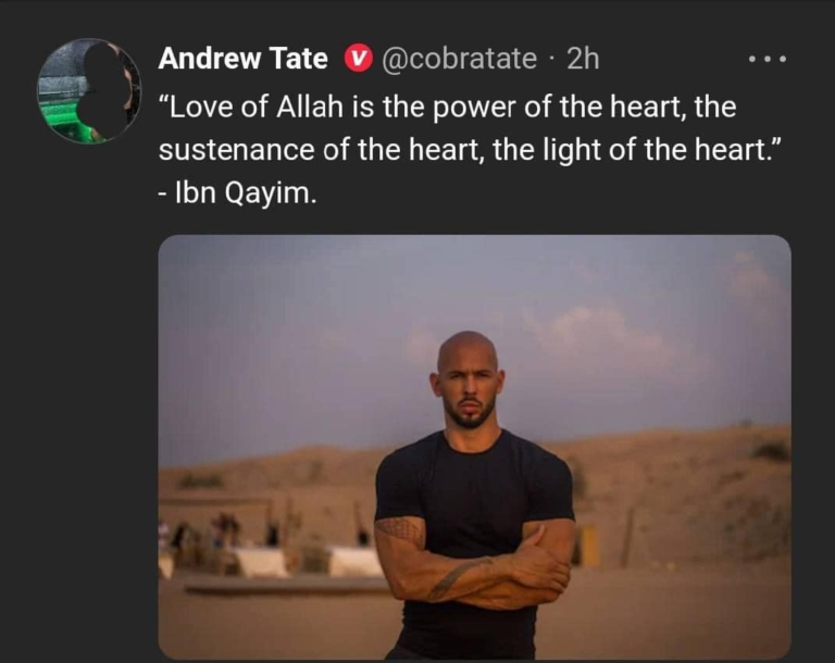 The most googled man, Andrew Tate accepts Islam.