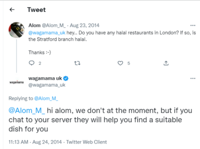 Is Wagamama Halal