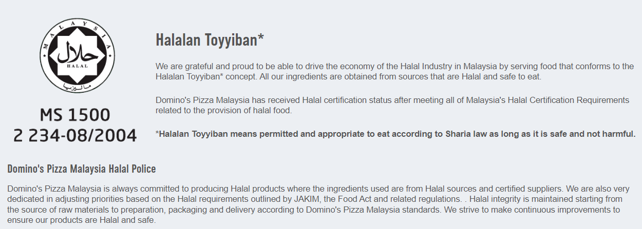 Is Dominos Halal