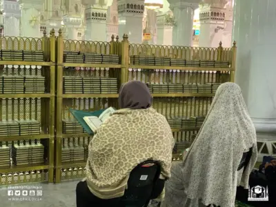 special corner for elderly women to pray in prophet's mosque.