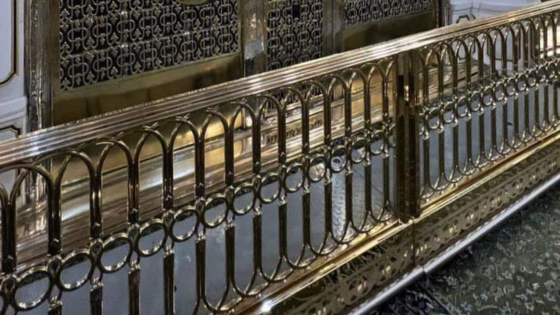 Golden Barriers Installed In front of Rawdah, Masjid Nabawi