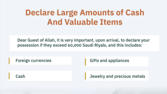 Hajj 2023:Pilgrims urged to disclose sums of money and objects in possession if their value exceeds SR60,000