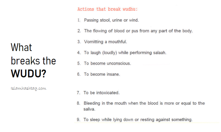 What breaks the wudu?