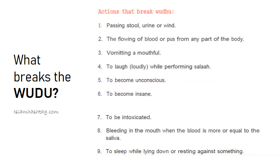 what breaks the wudu