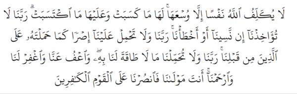 Surah Baqarah last 2 Ayah