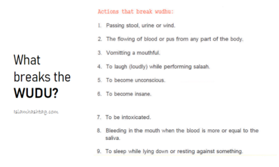 What breaks the wudu