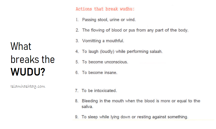 What breaks the wudu?