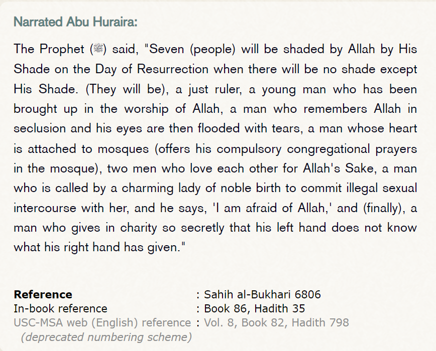 7 people under the shade of Allah