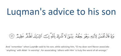 Luqman's advice