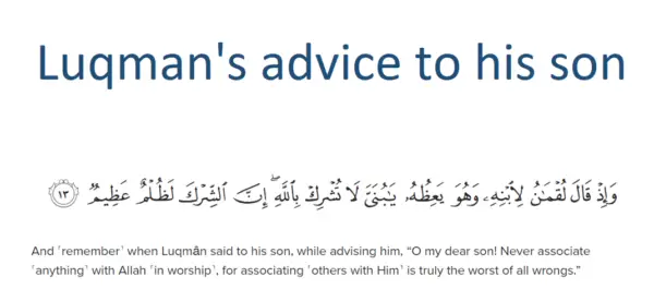 5 luqman's wisdom-what was luqman's advice to his son