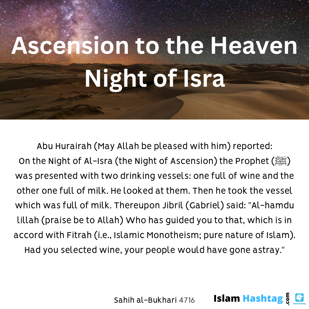 Hadith on Isra and Meraj, the night journey of the Prophet
