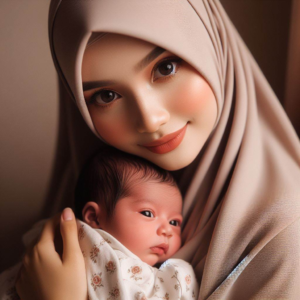 a woman holding a baby