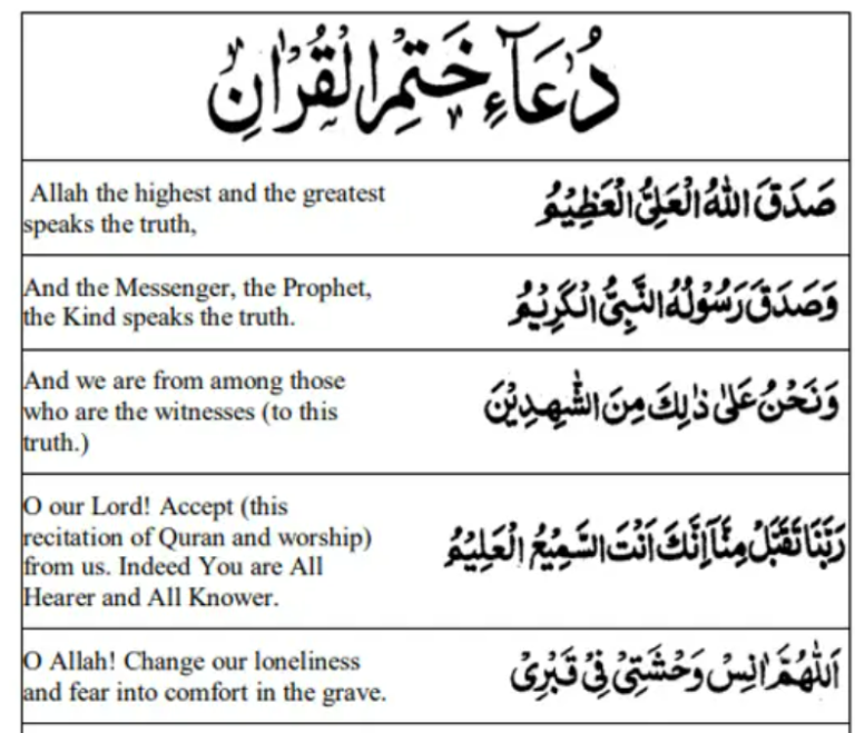 Dua Khatam Quran