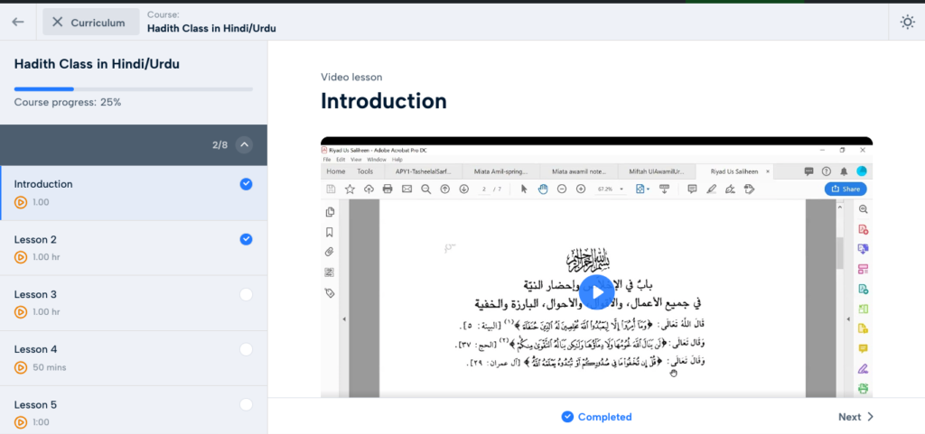 Hadith class online