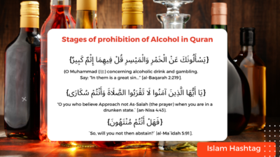 Stages of prohibition of Alcohol in Quran- from permission to prohibition