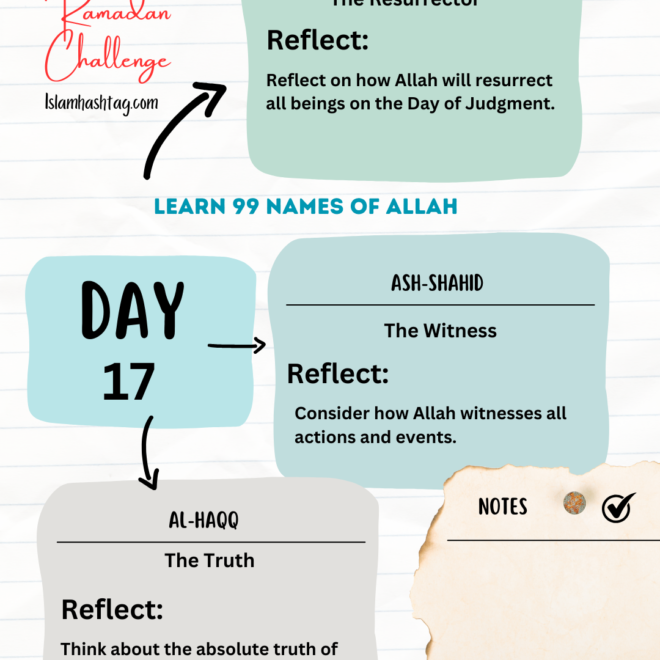 Day 17 – Reflecting on Allah’s Names: Al-Ba’ith, Ash-Shaheed, Al-Haqq