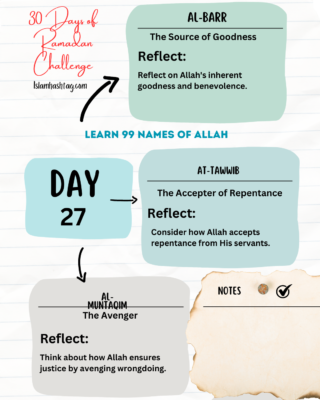 Day 27 Reflecting on Allahs Names Al-Barr, At-Tawwab, Al-Muntaqim