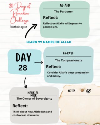 Day 28 Reflecting on Allahs Names Al-Afuww, Ar-Rauf, Malik-ul-Mulk