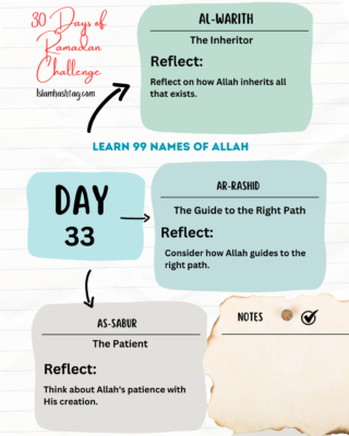 Day 33 – Reflecting on Allah’s Names: Al-Warith, Ar-Rashid, As-Saboor
