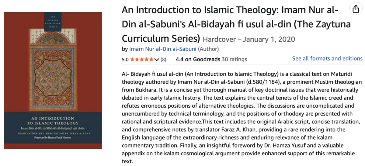Book Review: An Introduction to Islamic Theology 1 An Introduction to Islamic Theology