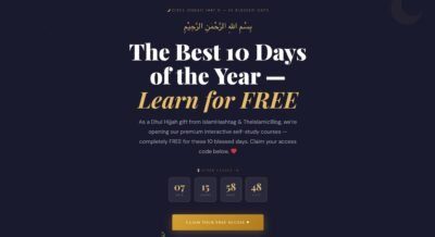 Dhul Hijjah 1447 H Gift: Access Premium Islamic Courses for FREE (Limited Time Only!)