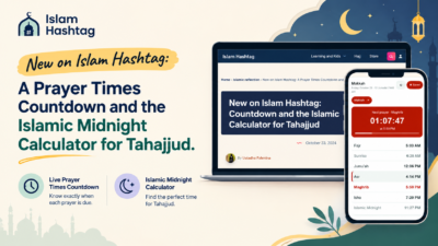 New on Islam Hashtag: A Prayer Times Countdown and the Islamic Midnight Calculator for Tahajjud