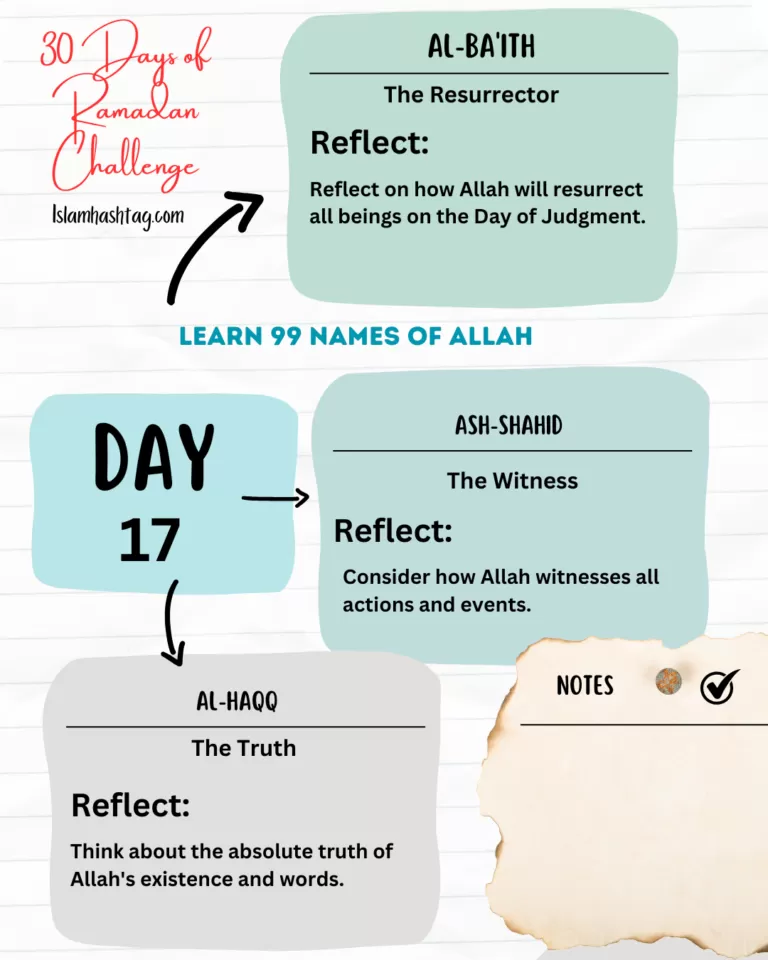 Day 17 – Reflecting on Allah’s Names: Al-Ba'ith, Ash-Shaheed, Al-Haqq 2 Al-Ba'ith, Ash-Shaheed, Al-Haqq