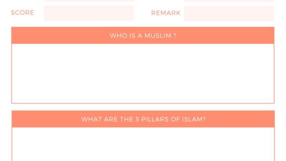 5 Pillars of Islam Worksheet