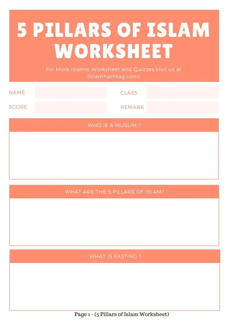 you are currently viewing 5 pillars of islam worksheet
