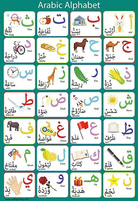 arabic alphabets poster