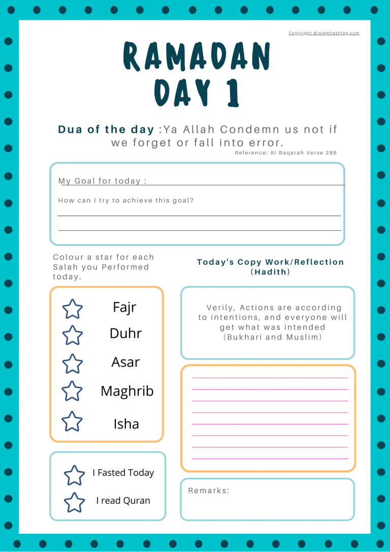 Ramadan Journal- Kids And Adults - Islam Hashtag